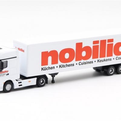 欧洲畅销小比例合金卡车模型 1:87 奔驰卡车模型 合金高仿真模型 物流运输车模 模型礼品