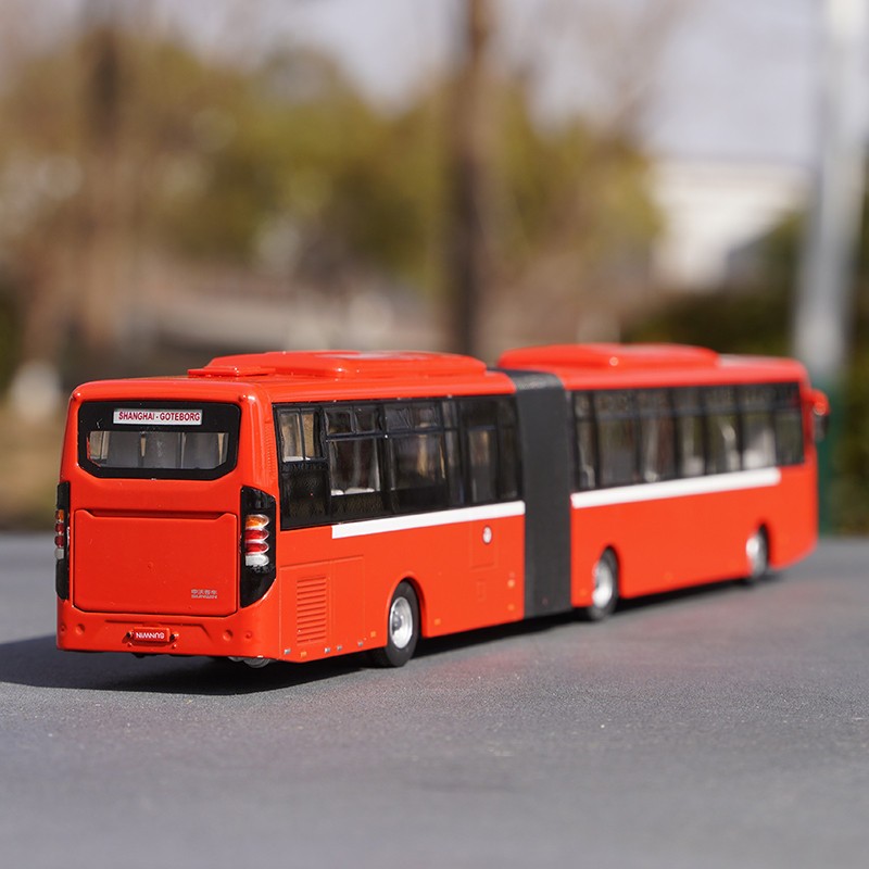 定制合金/树脂1/64 BRT快速公交模型 沃尔沃铰接巴士车模