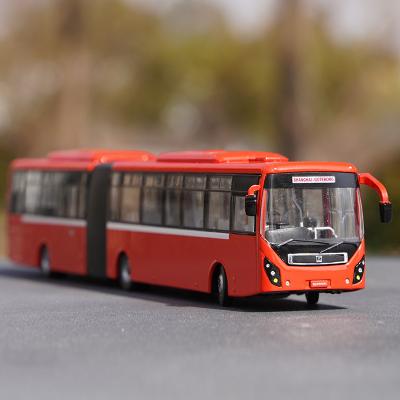 定制合金/树脂1/64 BRT快速公交模型 沃尔沃铰接巴士车模