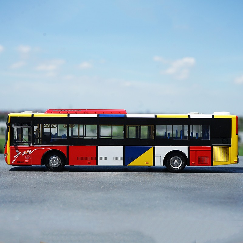 1:42原厂定制宇通客车公交巴士混合动力新能源广州公交车汽车模型