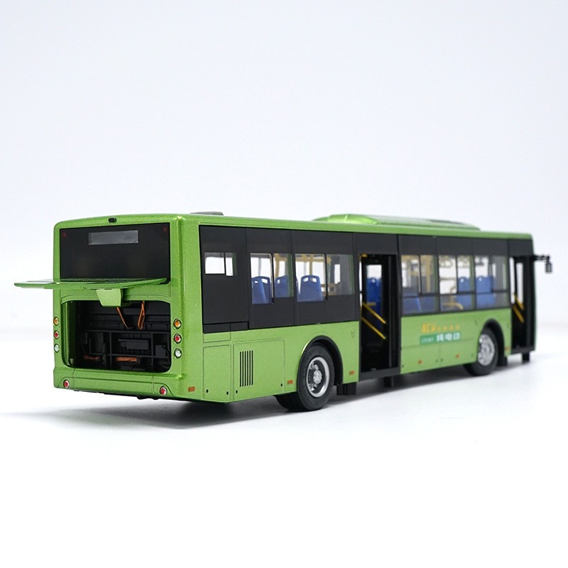 1:42 宇通客车 YUTONG 高仿真合金纯电动客车 E12 巴士模型